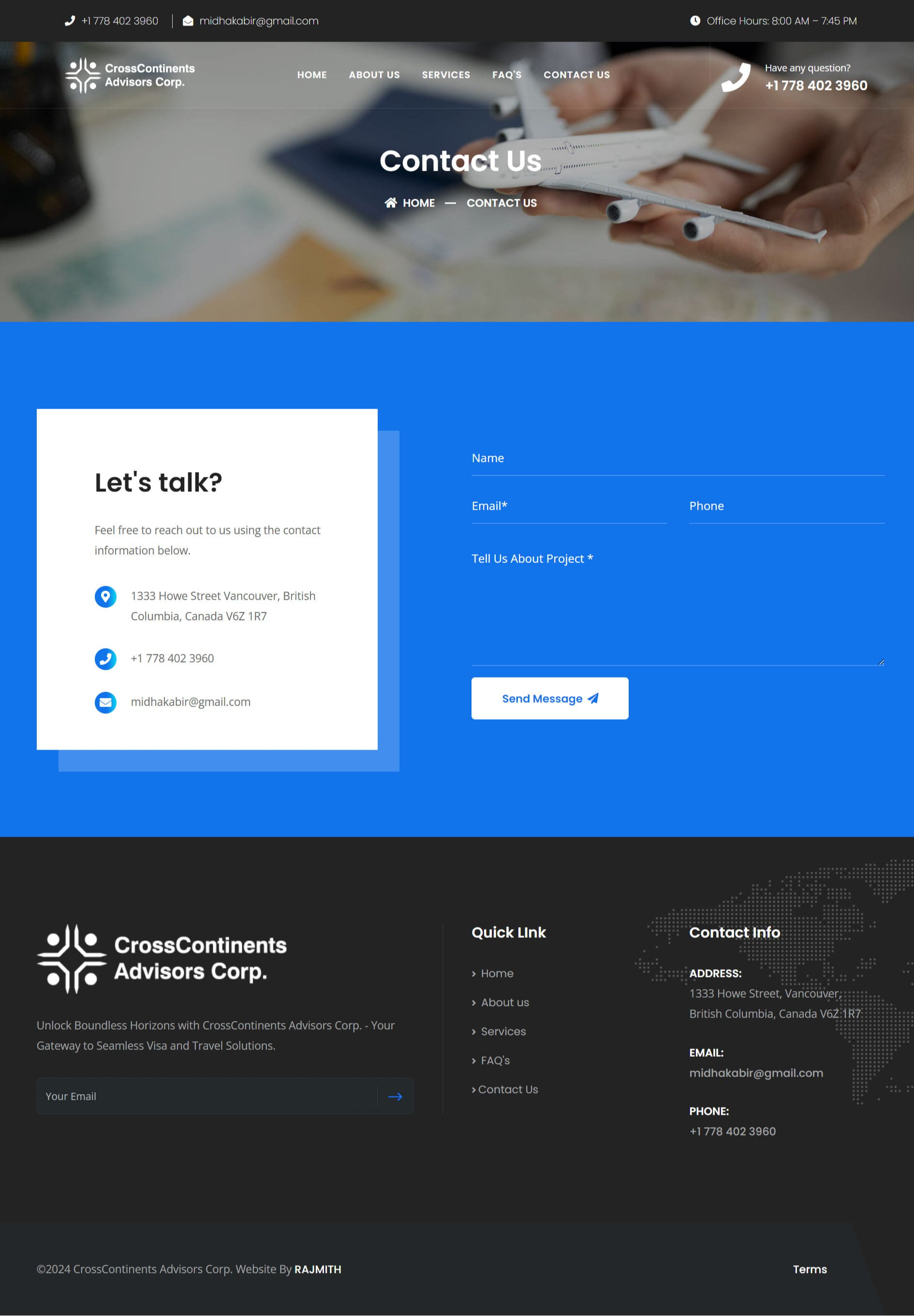 CROSSCONTINENTS ADVISORS